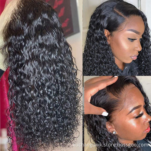 Unprocessed Brazilian Human Hair HD Full Lace Wig Vendors, Water Wave Cuticle Aligned 100% Virgin Hair Wigs For Black Women